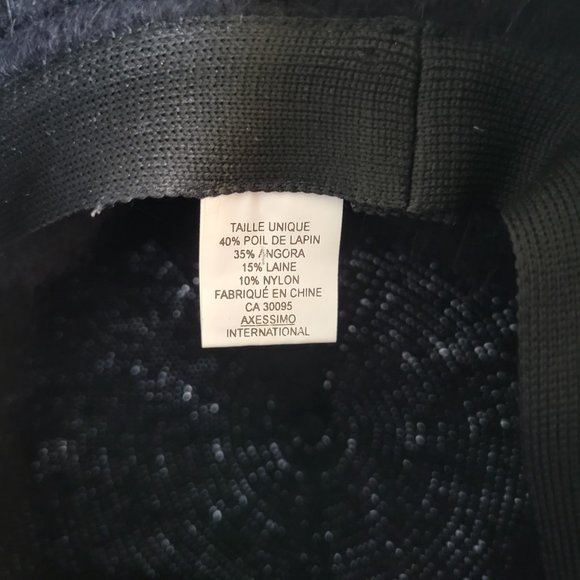 Vintage Wool Angora Bucket Hat, Black Fluffy Bucket Hat, Black Fluffy Brim Hat - Picture 8 of 10